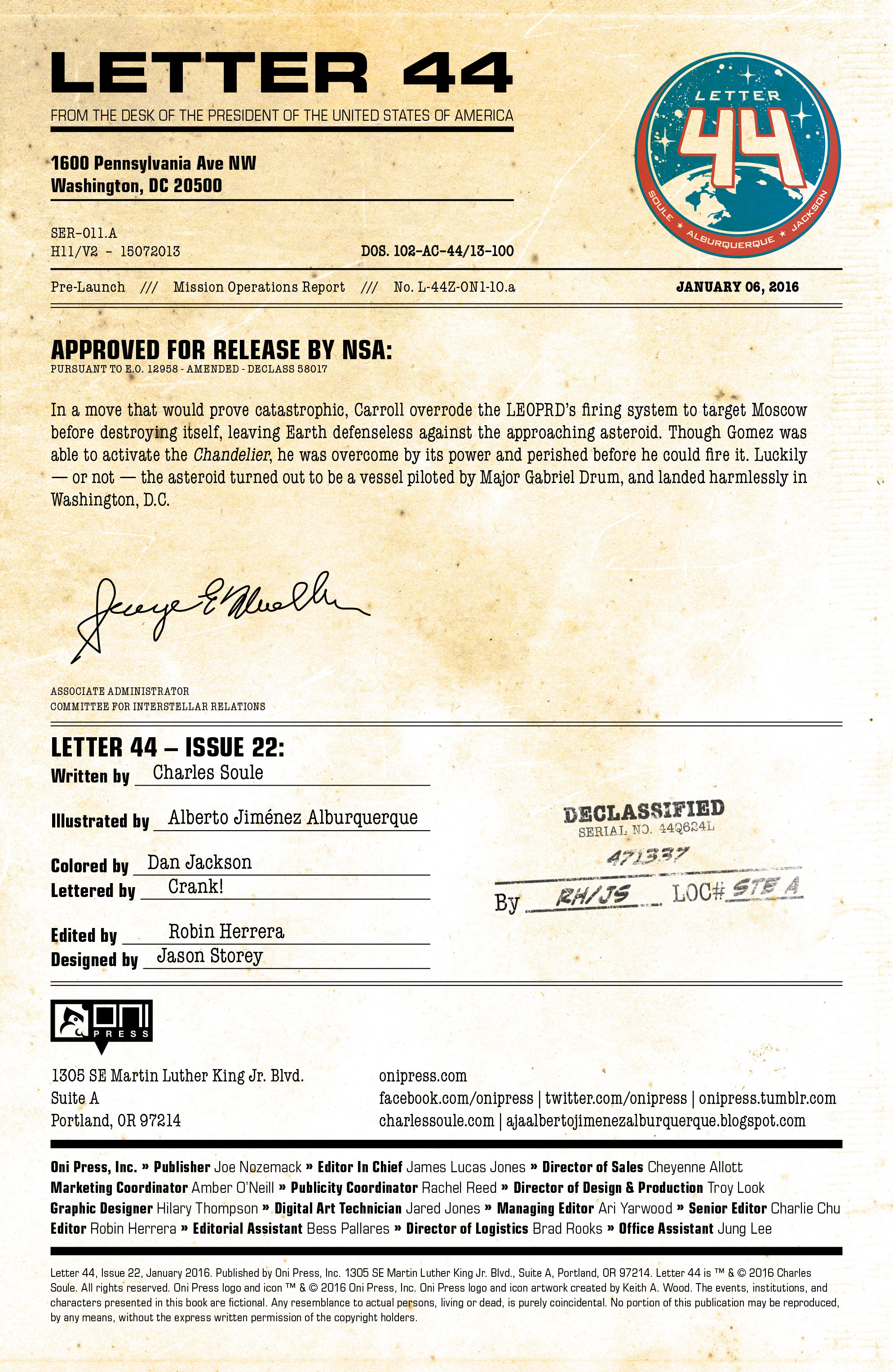 Read online Letter 44 comic -  Issue #22 - 2