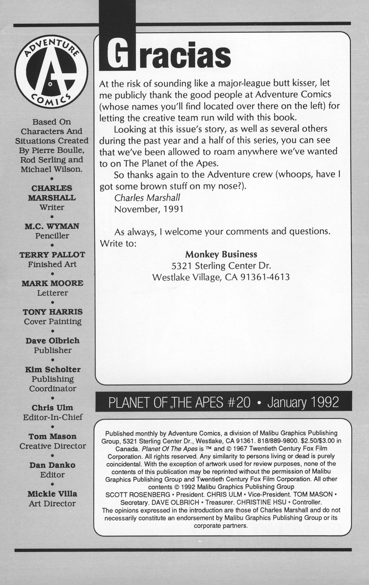 Read online Planet of the Apes (1990) comic -  Issue #20 - 2