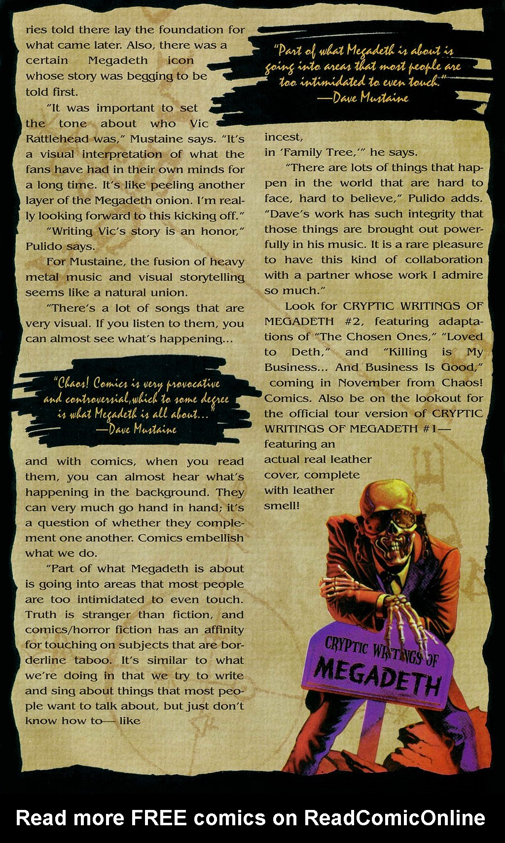 Read online Cryptic Writings of Megadeth comic -  Issue #1 - 29