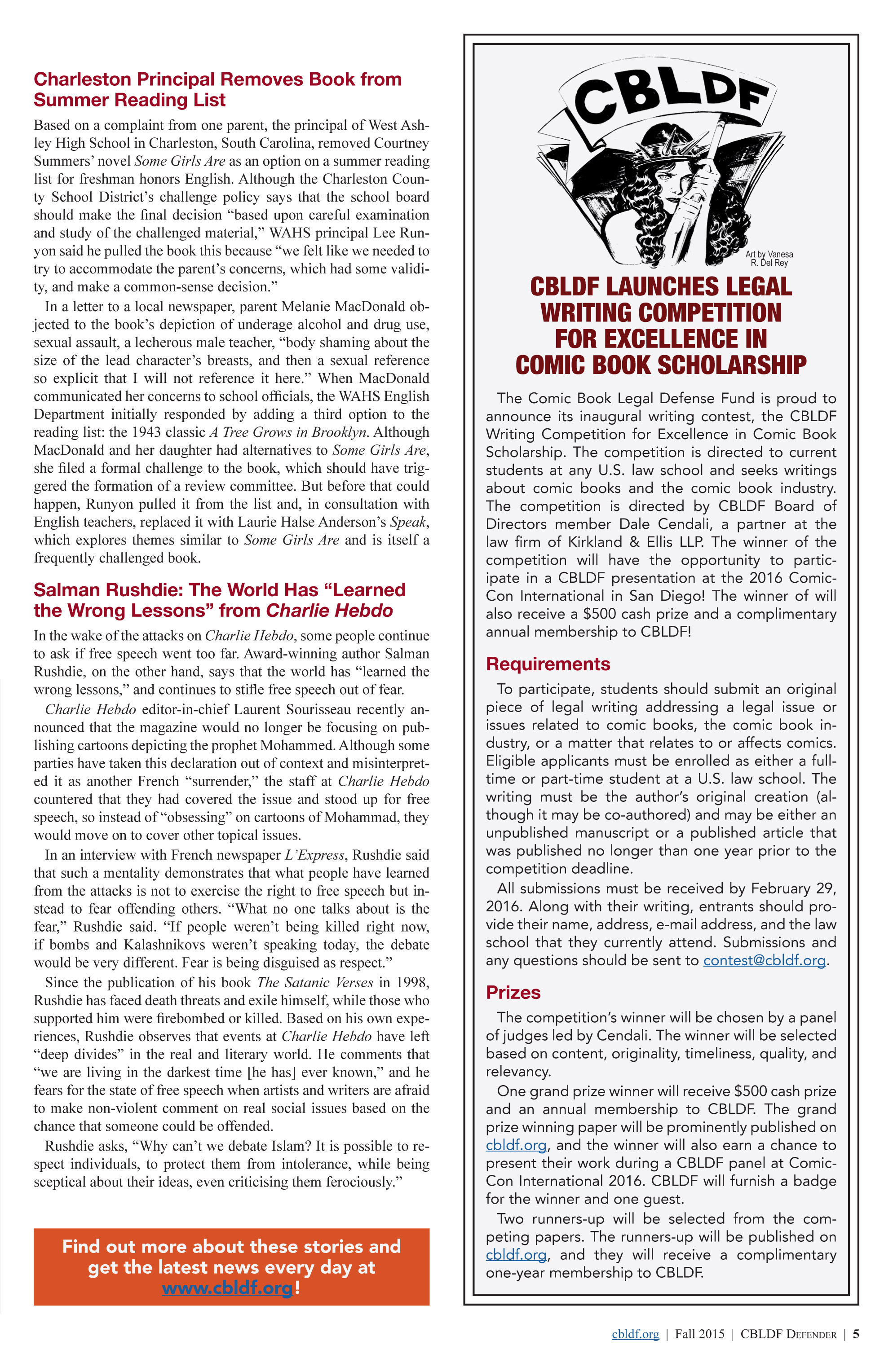 Read online CBLDF Defender comic -  Issue #3 - 5