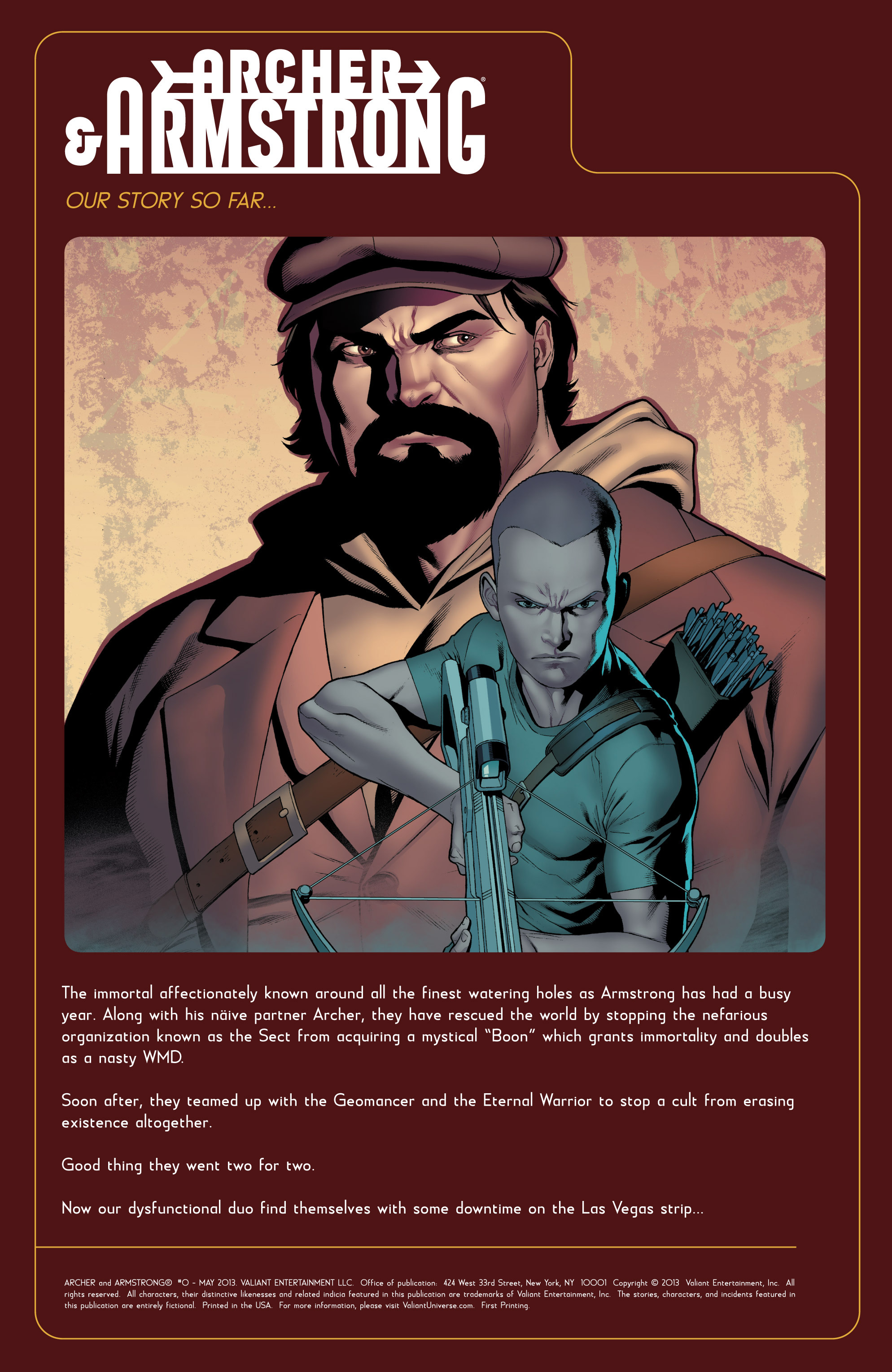 Read online Archer and Armstrong comic -  Issue #0 - 2