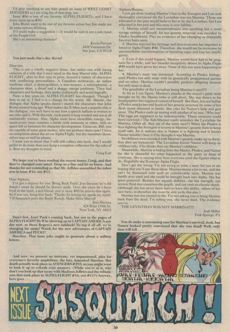Read online Alpha Flight (1983) comic -  Issue #63 - 32