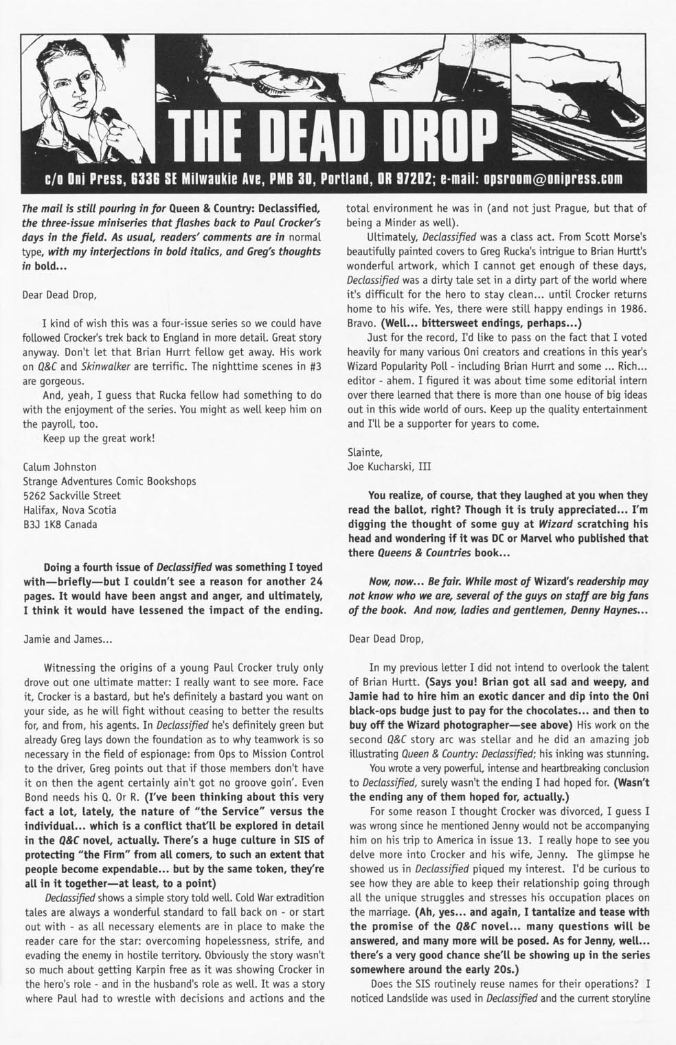 Read online Queen & Country comic -  Issue #15 - 29