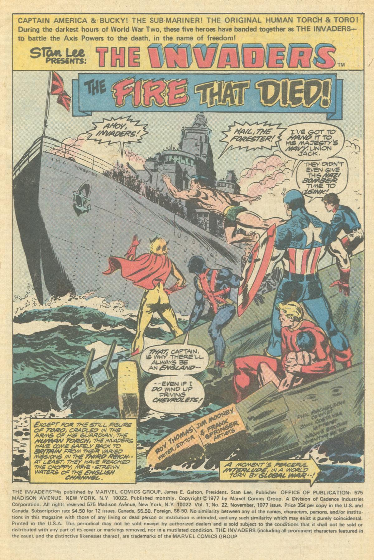 Read online The Invaders (1975) comic -  Issue #22 - 2