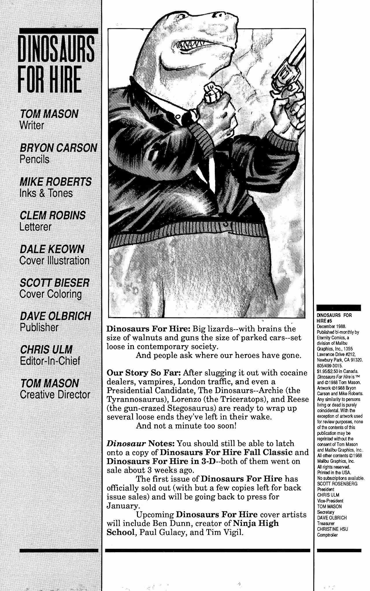 Read online Dinosaurs For Hire (1988) comic -  Issue #5 - 2