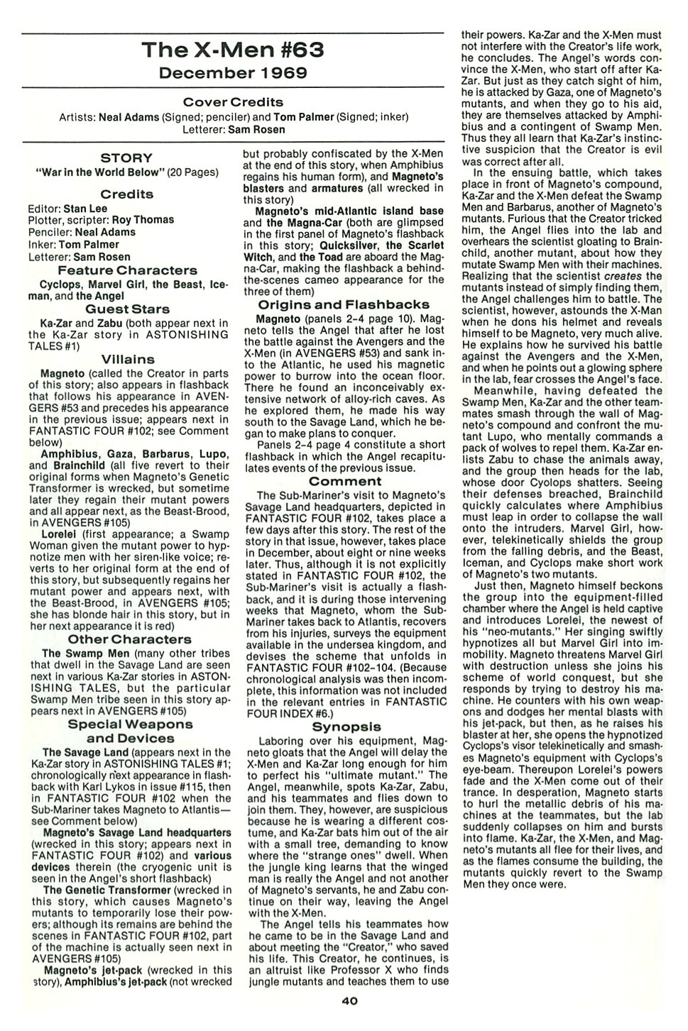 Read online The Official Marvel Index To The X-Men comic -  Issue #3 - 42