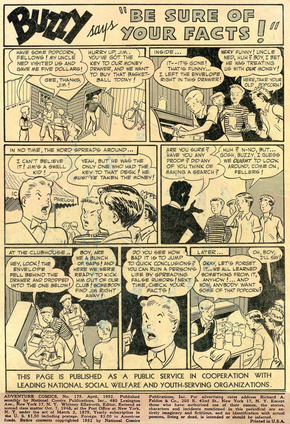 Read online Adventure Comics (1938) comic -  Issue #175 - 2