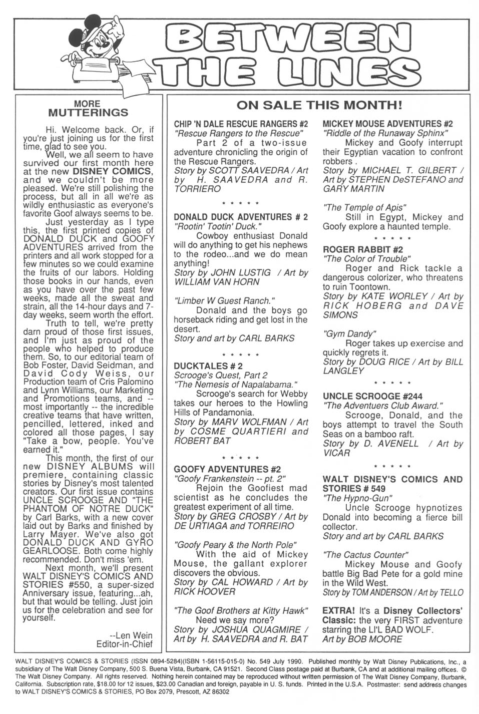 Read online Walt Disney's Comics and Stories comic -  Issue #549 - 2