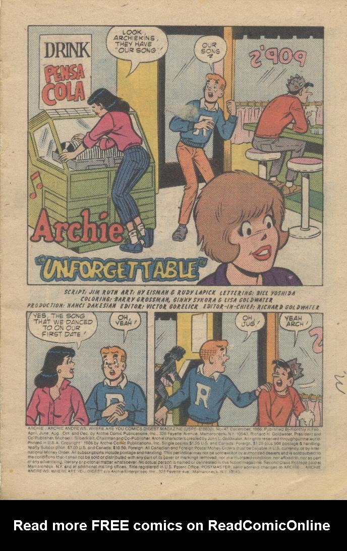 Read online Archie...Archie Andrews, Where Are You? Digest Magazine comic -  Issue #47 - 2