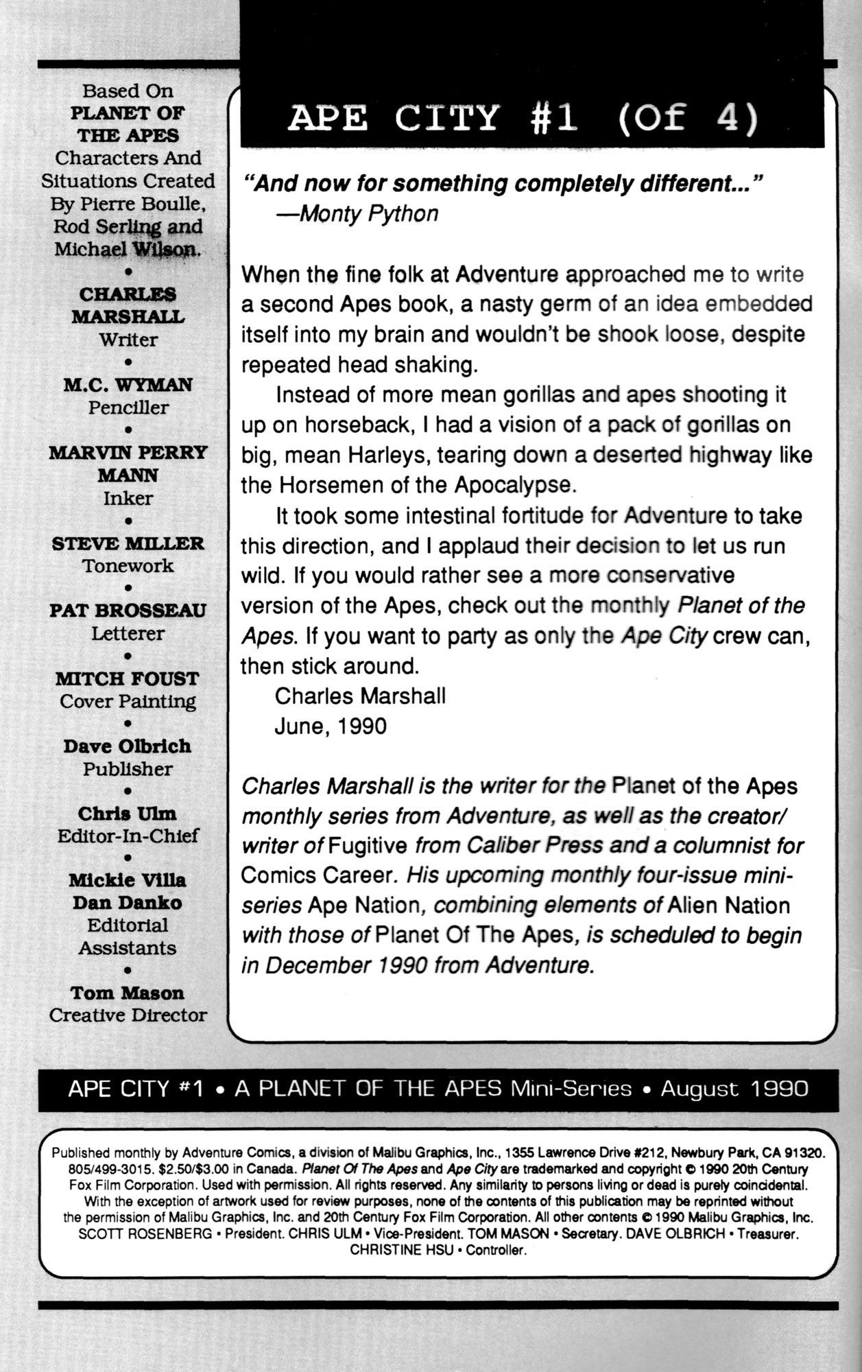 Read online Ape City comic -  Issue #1 - 2