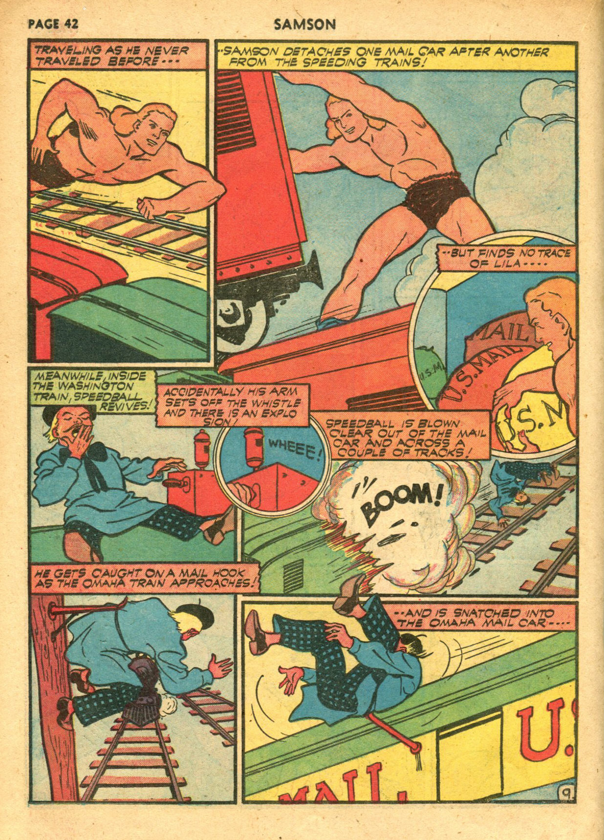 Read online Samson (1940) comic -  Issue #6 - 44
