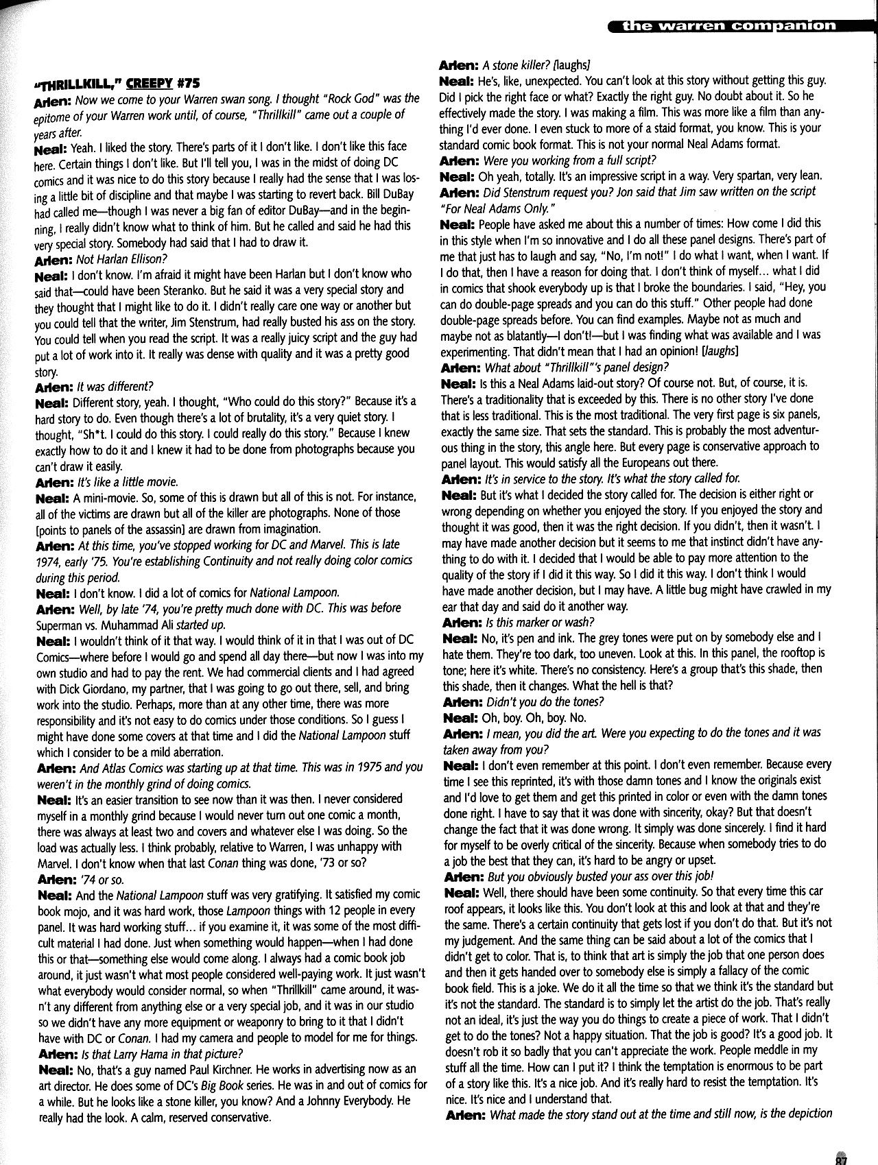 Read online Warren Companion comic -  Issue # TPB (Part 1) - 87