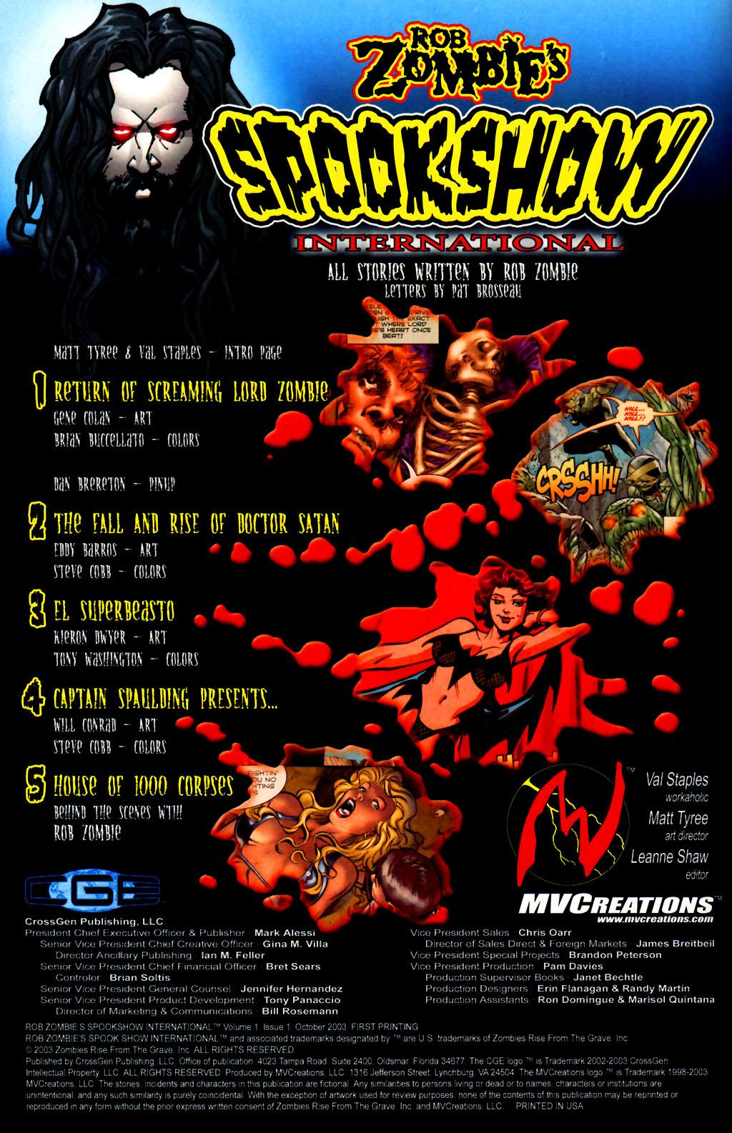 Read online Rob Zombie's Spookshow International comic -  Issue #1 - 2