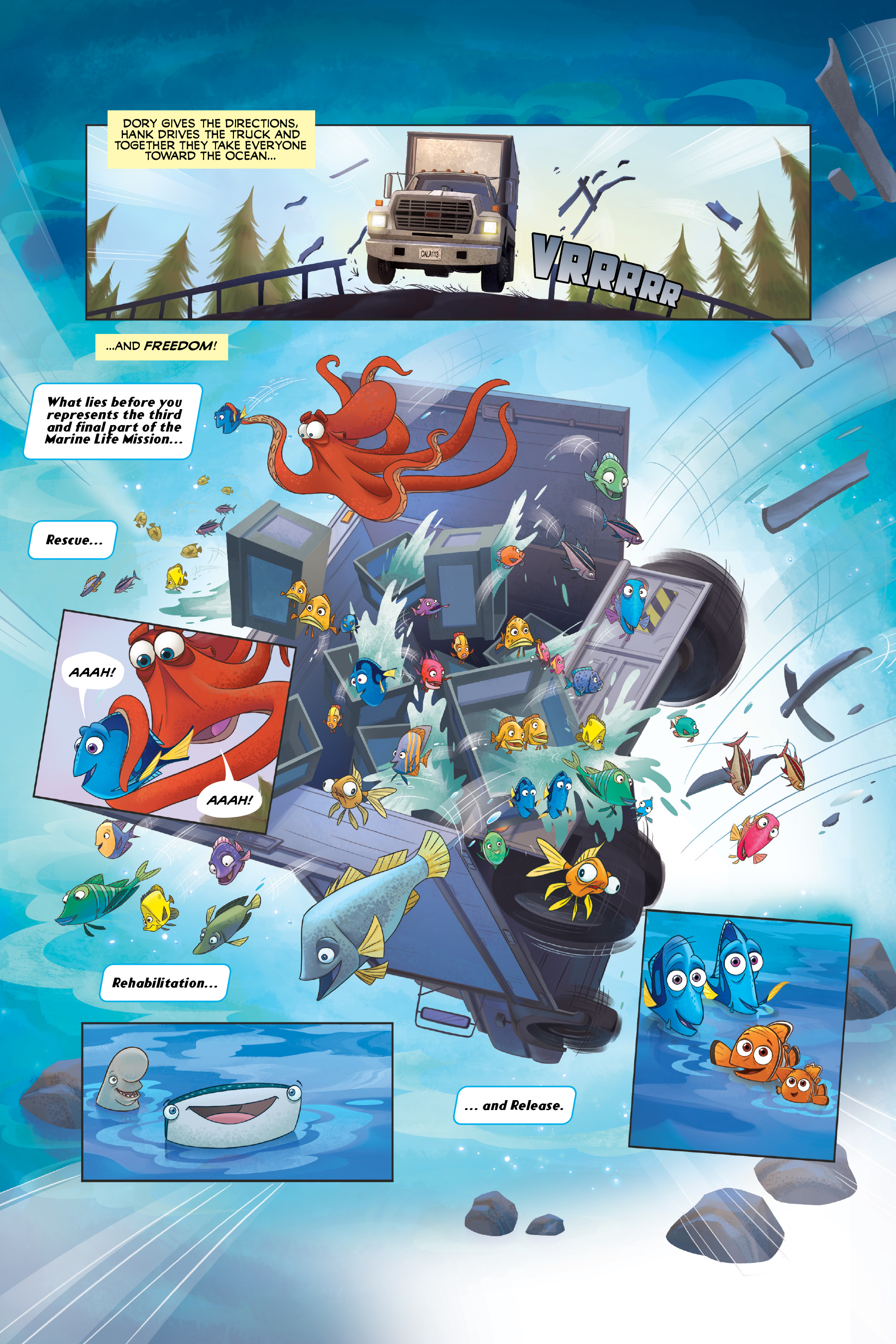Read online Disney/PIXAR Finding Nemo and Finding Dory: The Story of the Movies in Comics comic -  Issue # TPB - 100
