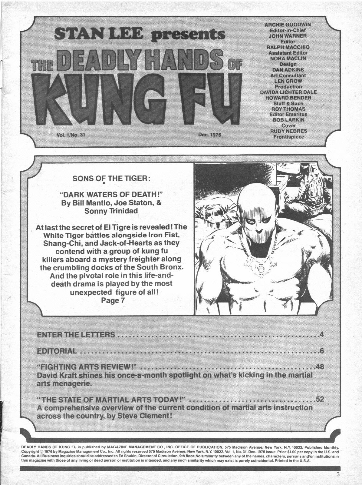 Read online The Deadly Hands of Kung Fu comic -  Issue #31 - 3