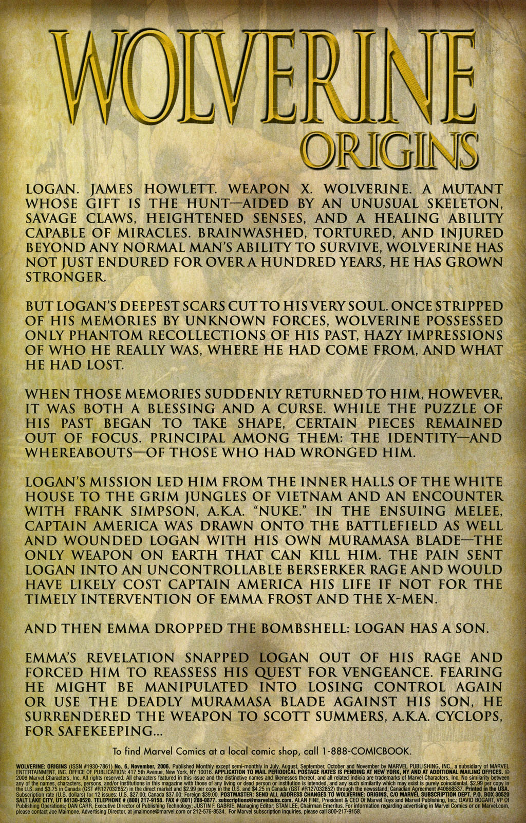 Read online Wolverine: Origins comic -  Issue #6 - 2
