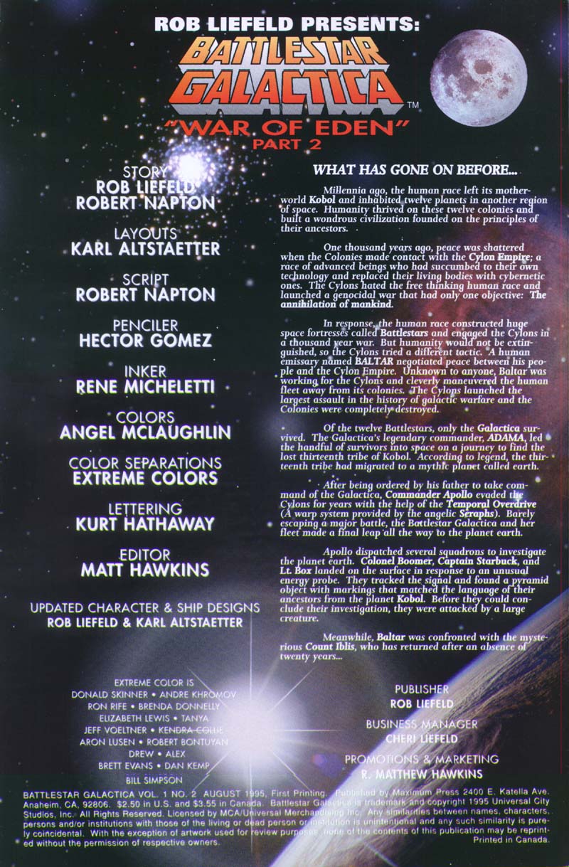 Read online Battlestar Galactica (1995) comic -  Issue #2 - 2