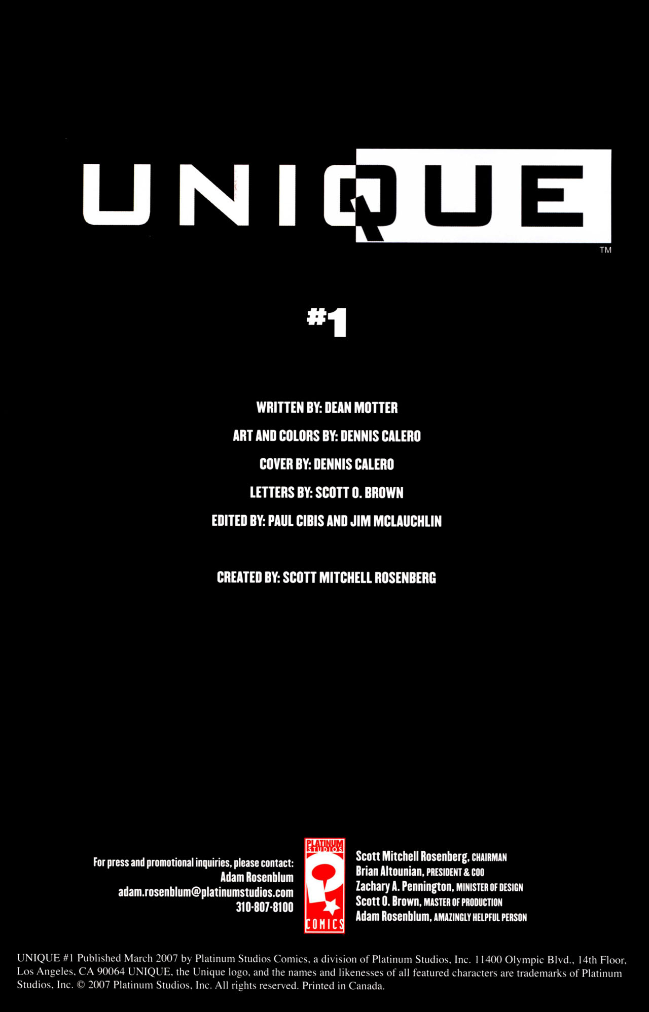 Read online Unique comic -  Issue #1 - 2