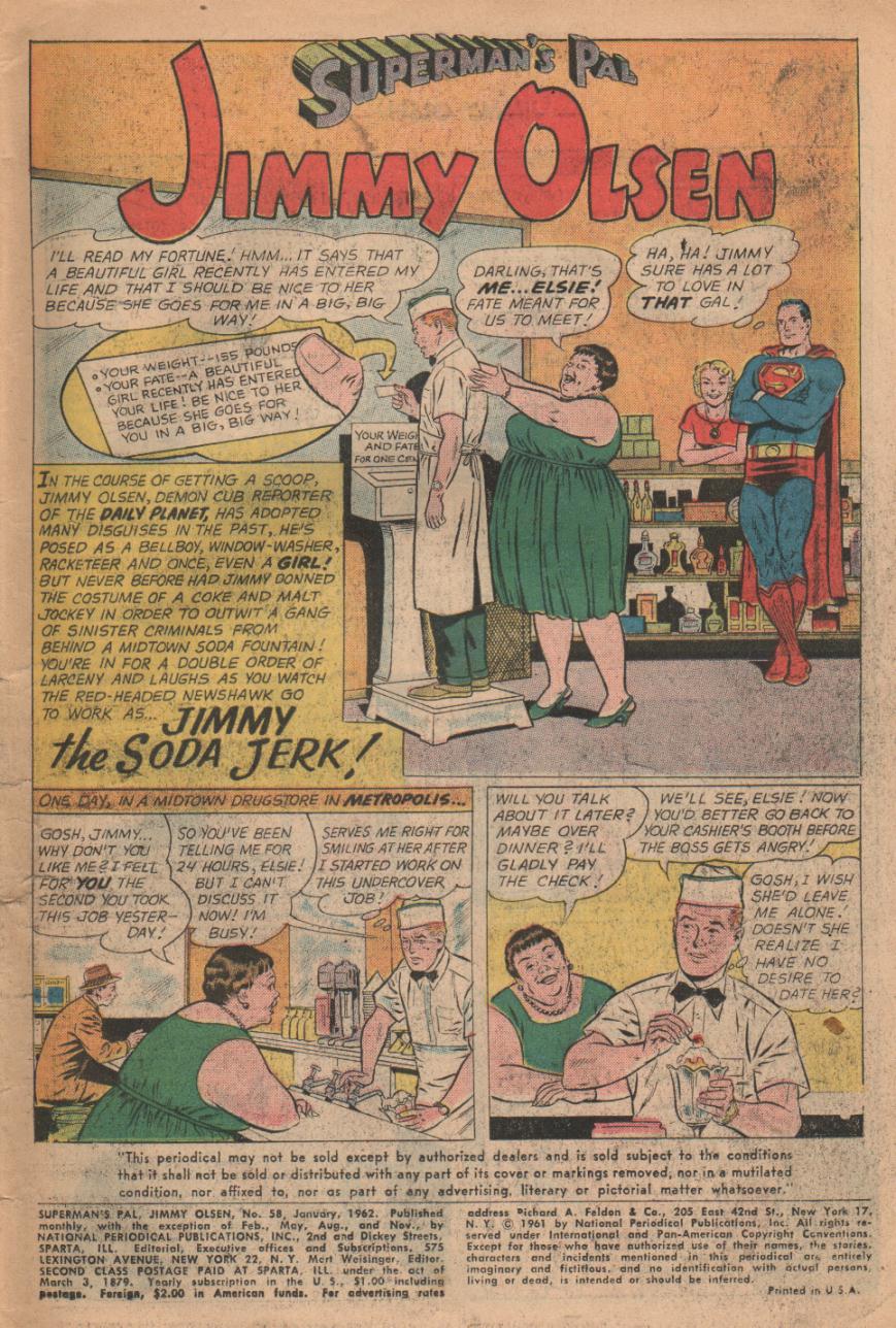 Read online Superman's Pal Jimmy Olsen comic -  Issue #58 - 3