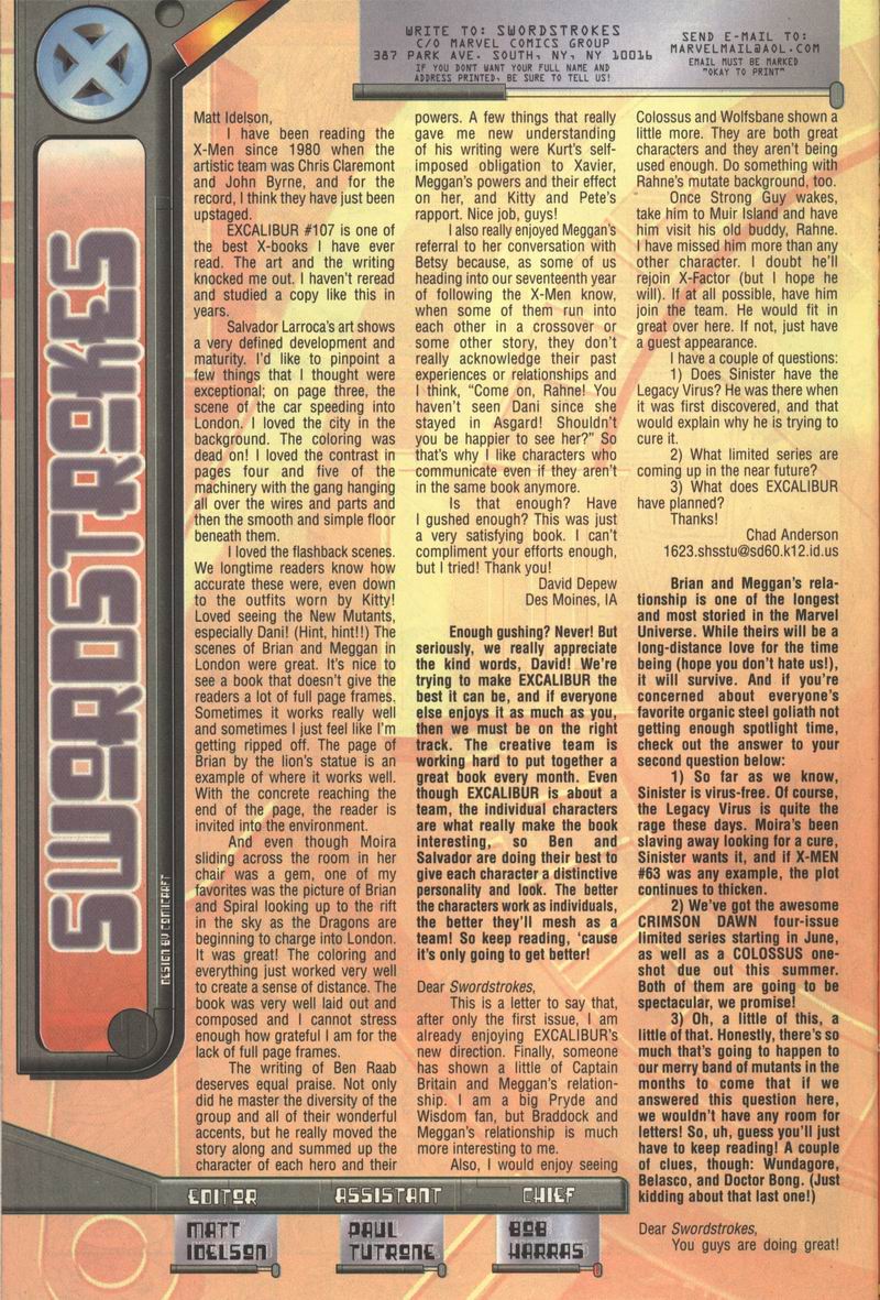 Read online Excalibur (1988) comic -  Issue #110 - 20