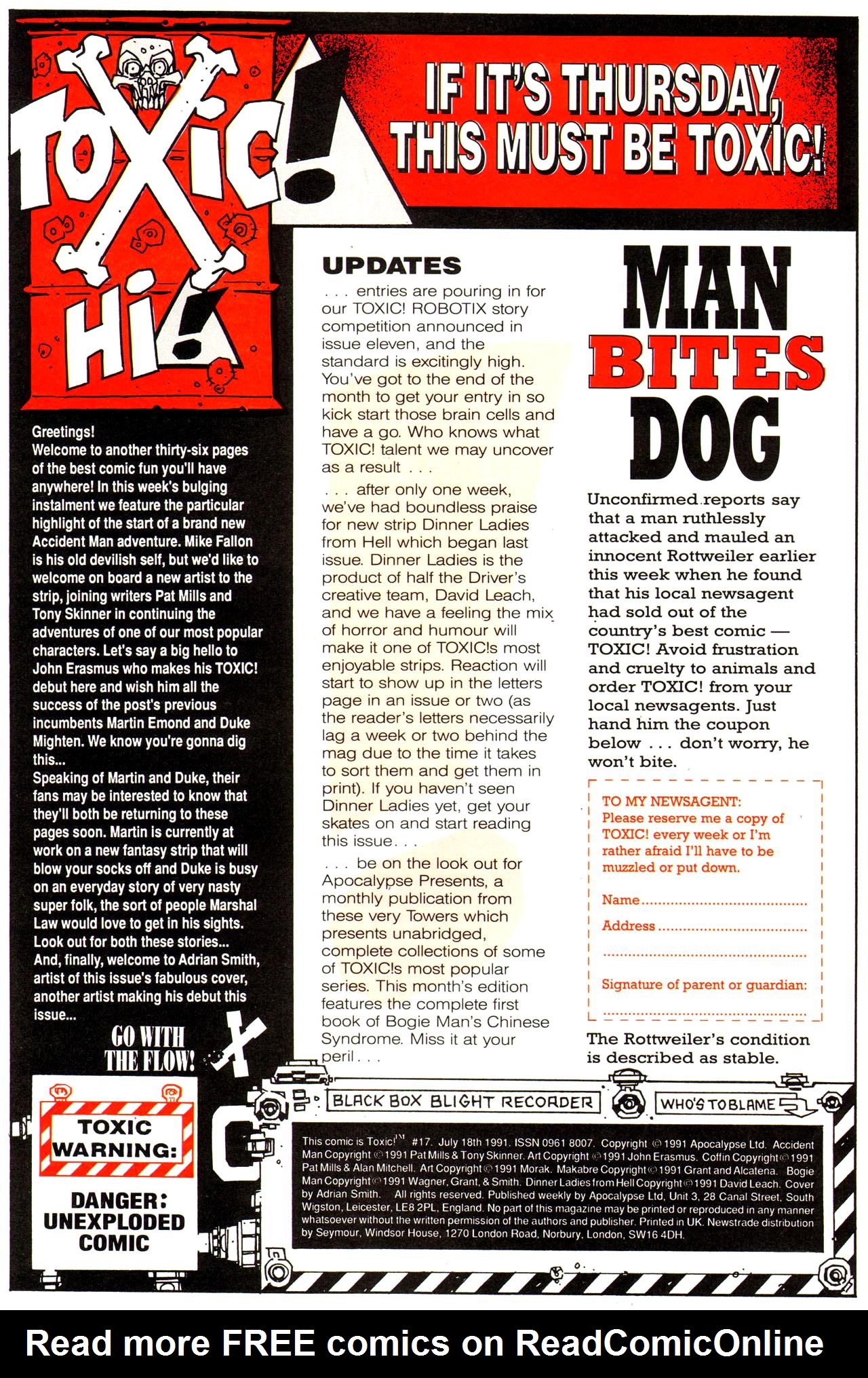 Read online Toxic! comic -  Issue #17 - 2