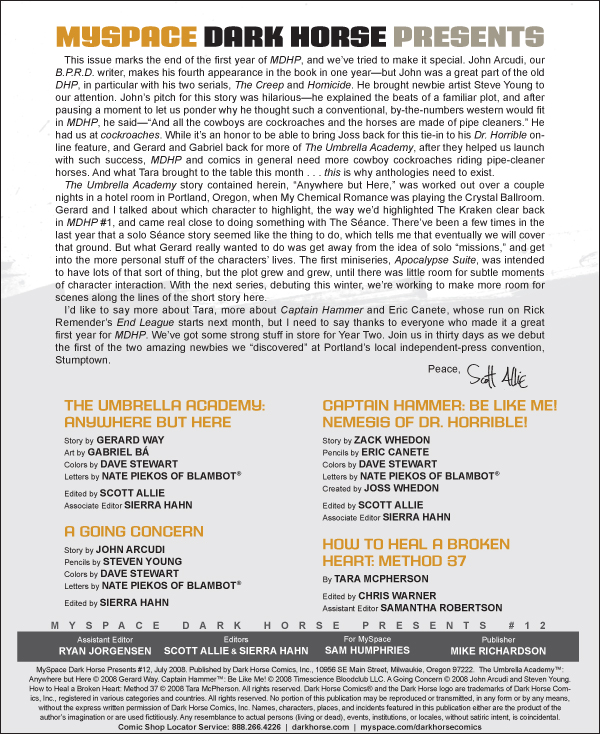 Read online MySpace Dark Horse Presents comic -  Issue #12 - 1