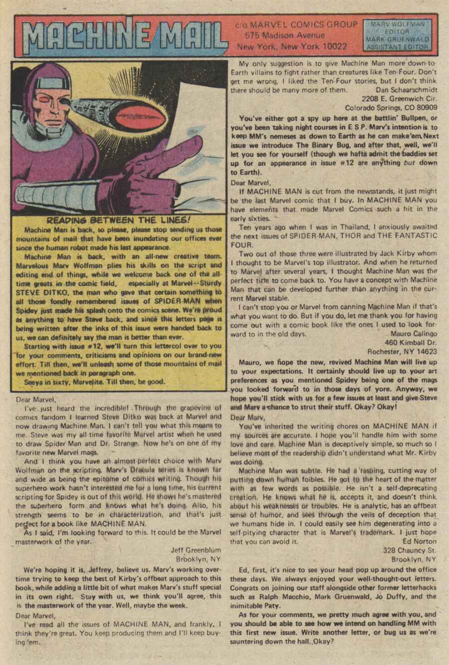 Read online Machine Man (1978) comic -  Issue #10 - 19