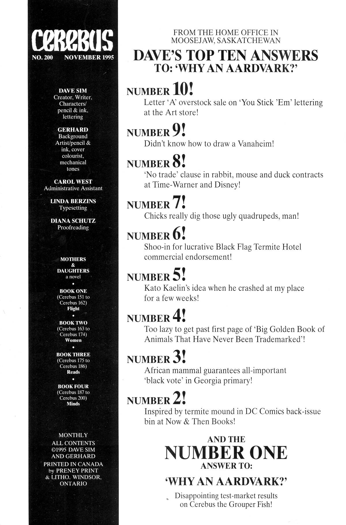 Read online Cerebus comic -  Issue #200 - 2