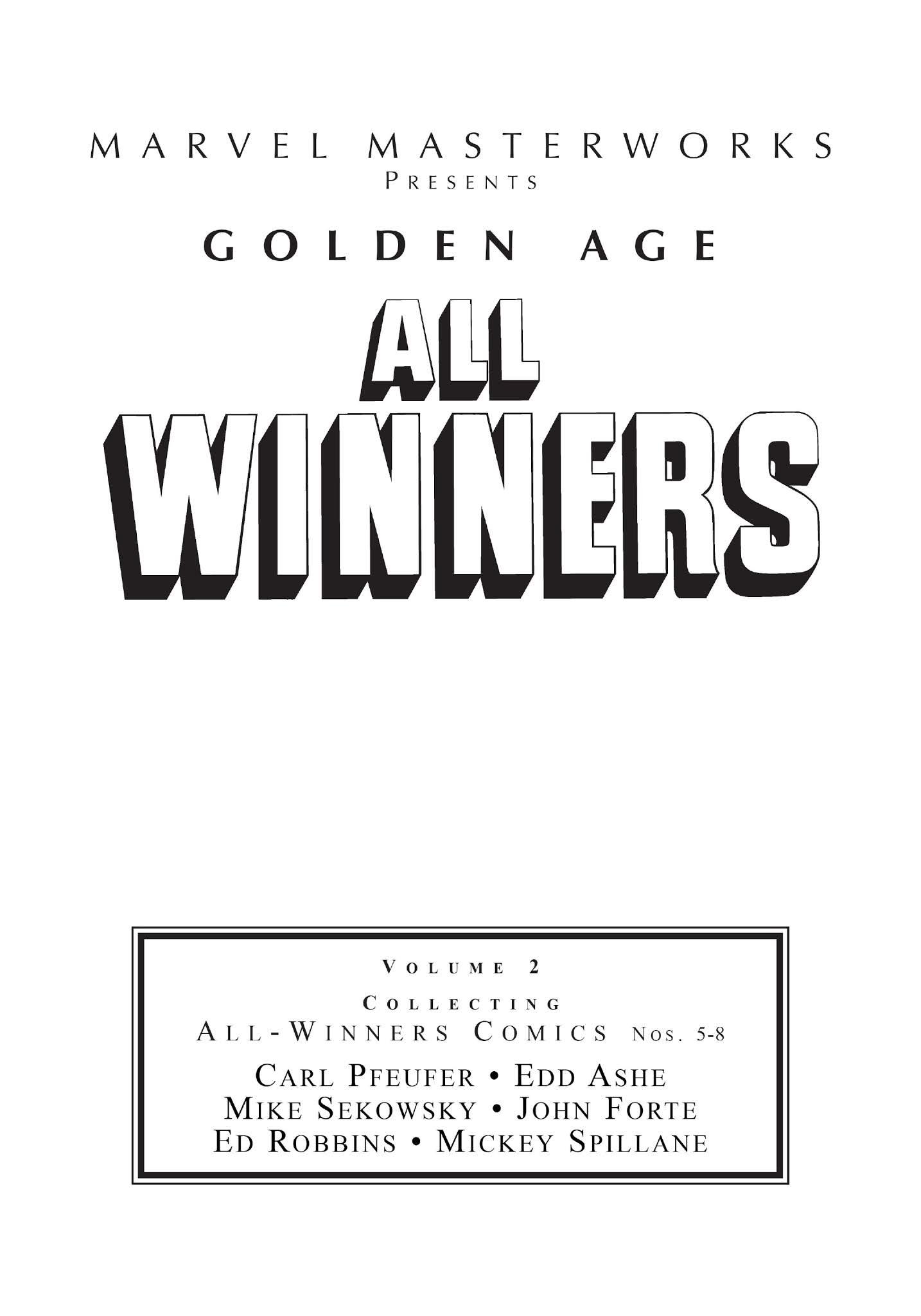Read online Marvel Masterworks: Golden Age All Winners comic -  Issue # TPB 2 (Part 1) - 2