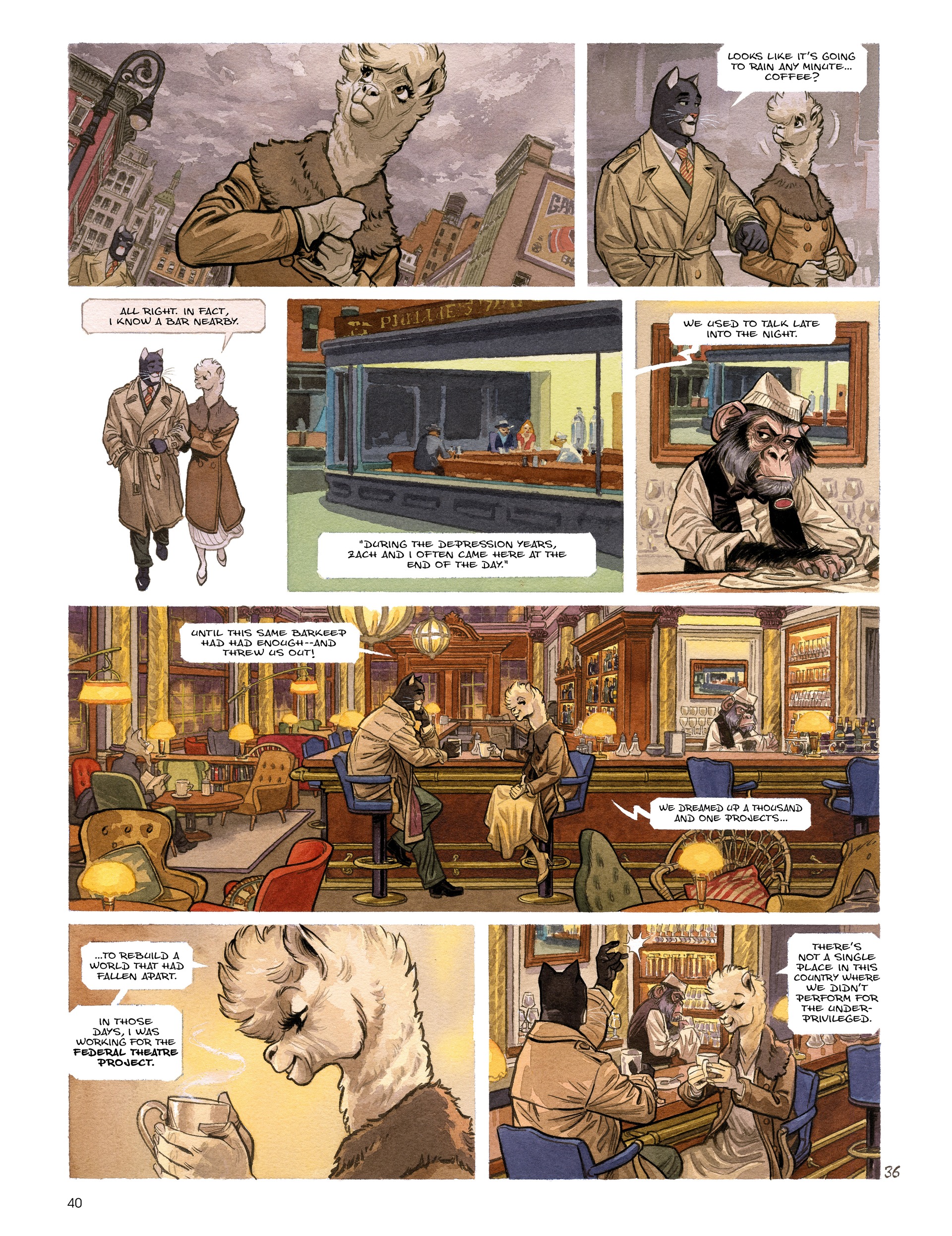 Read online Blacksad: They All Fall Down · Part One comic -  Issue # TPB - 42