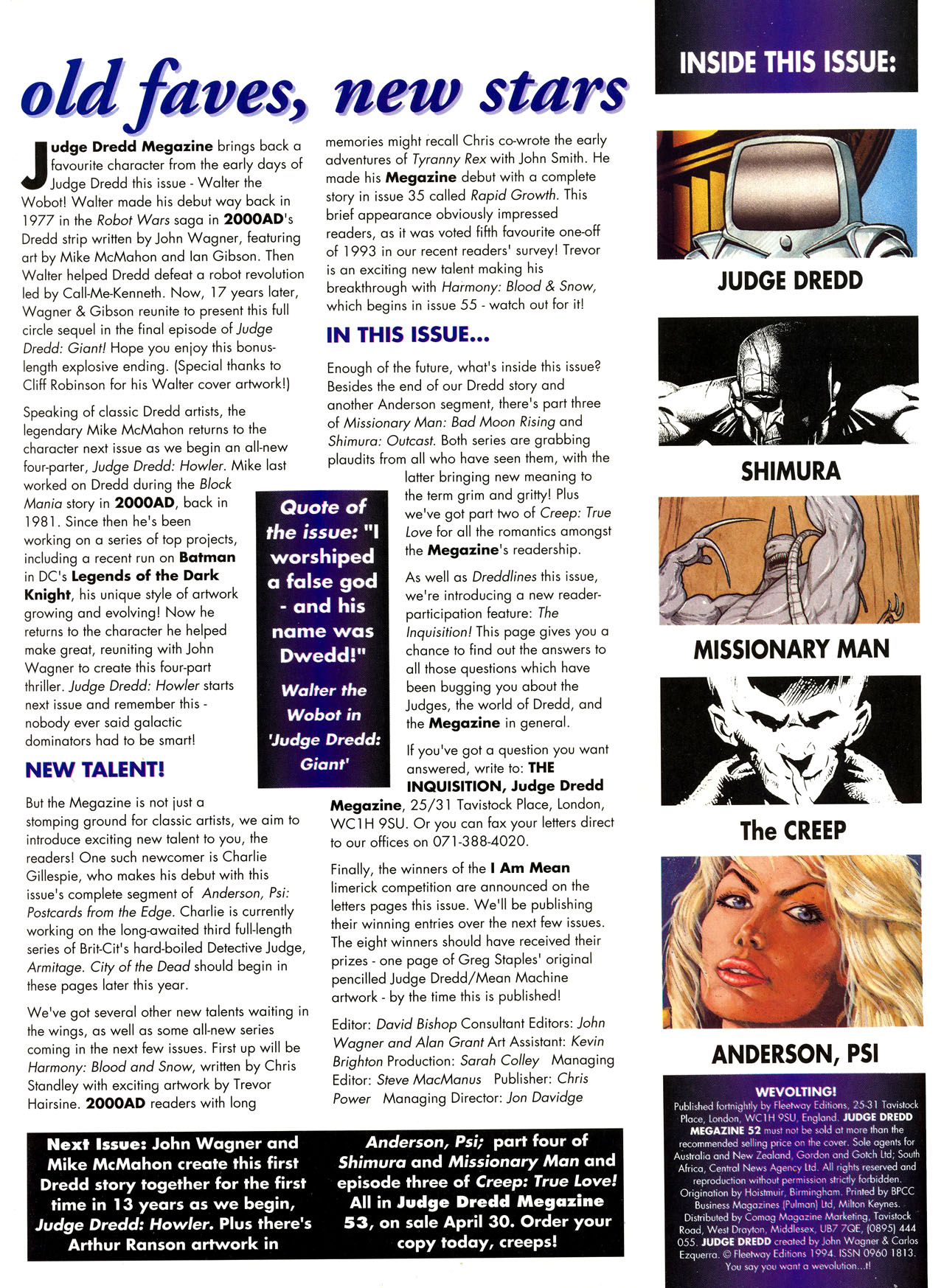 Read online Judge Dredd: The Megazine (vol. 2) comic -  Issue #52 - 2