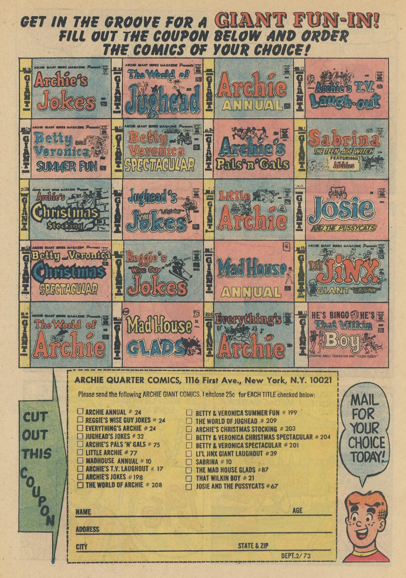 Read online Archie's TV Laugh-Out comic -  Issue #17 - 17