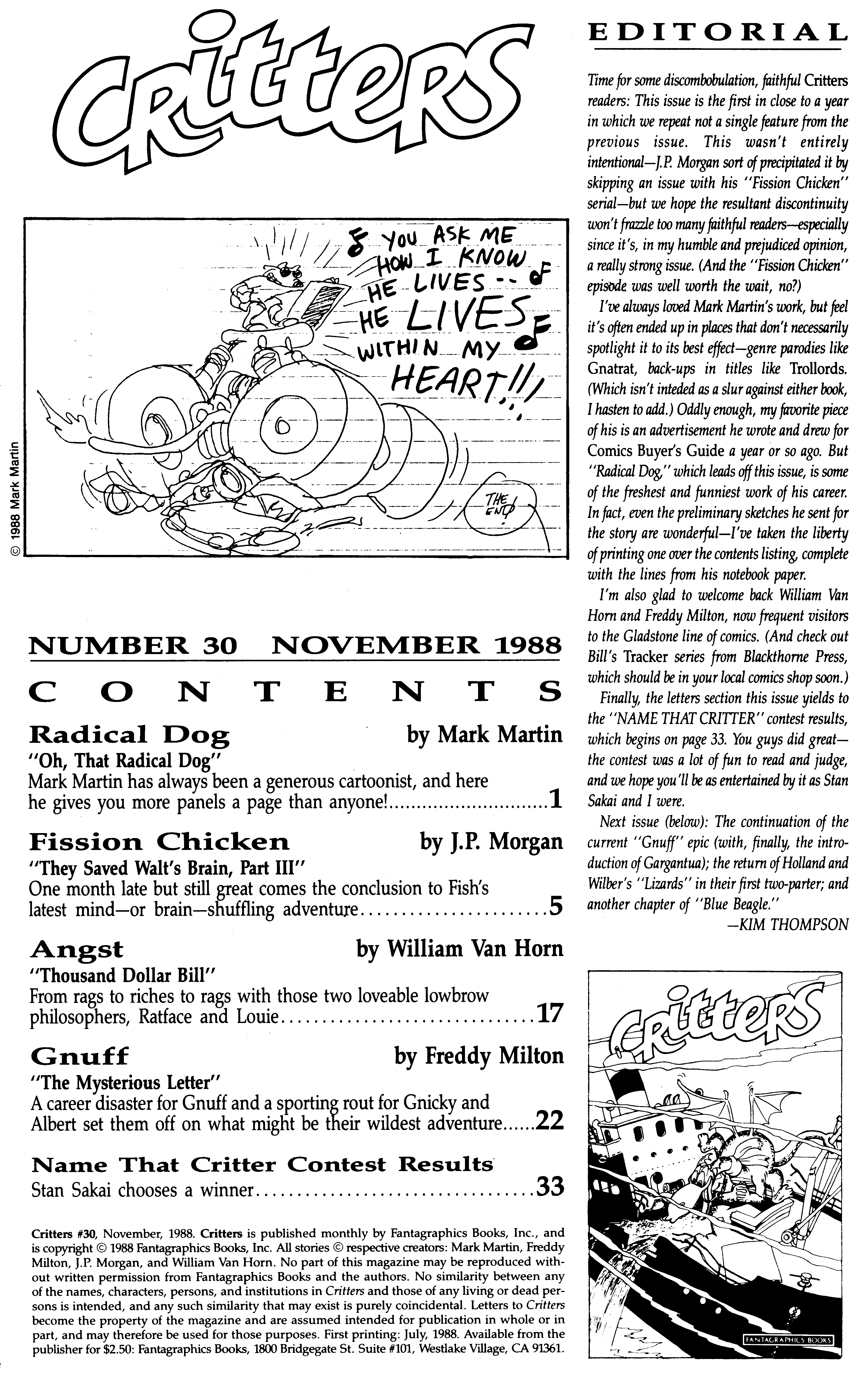 Read online Critters comic -  Issue #30 - 2