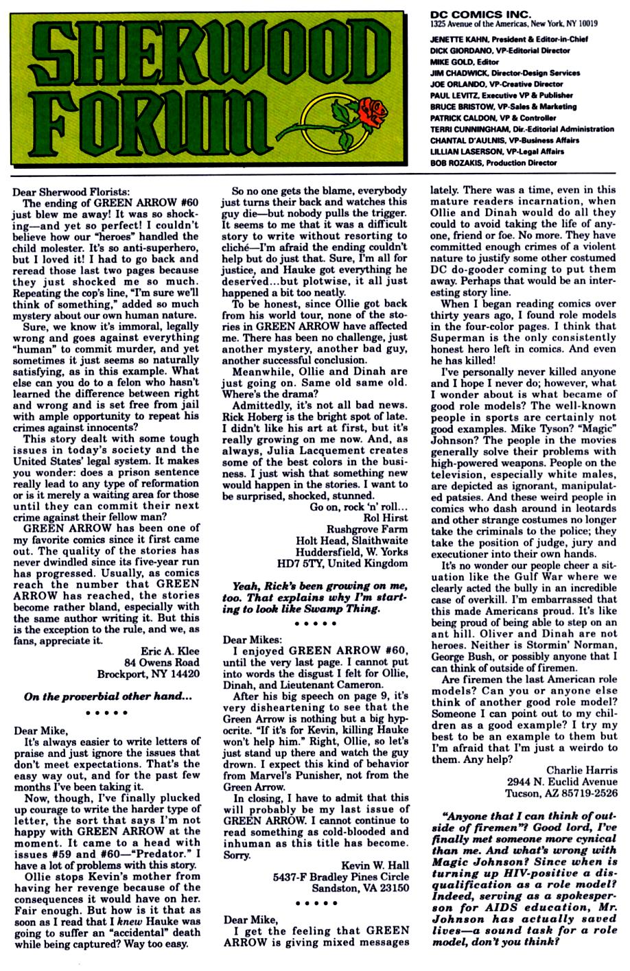 Read online Green Arrow (1988) comic -  Issue #67 - 23