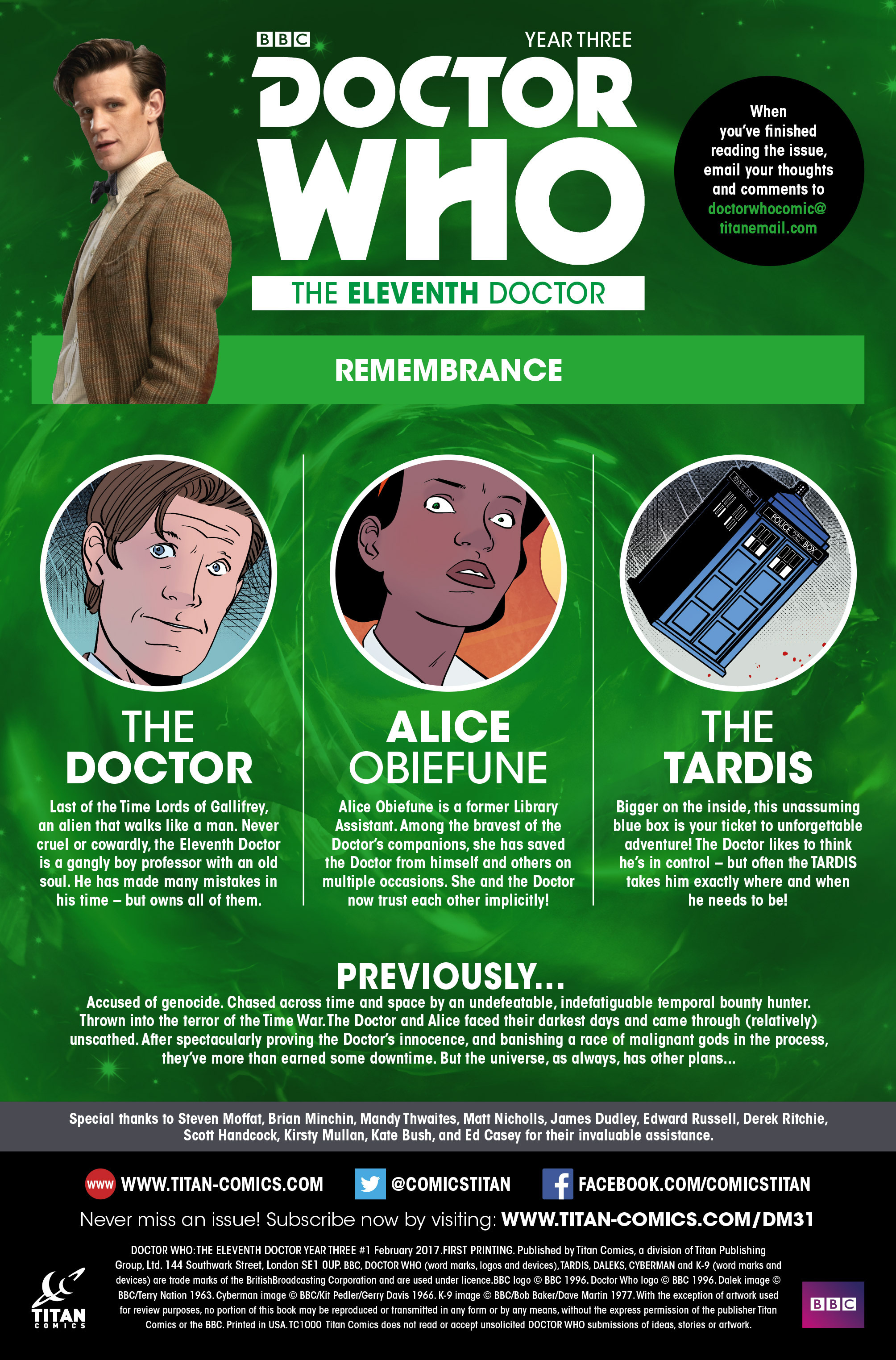 Read online Doctor Who: The Eleventh Doctor Year Three comic -  Issue #1 - 6