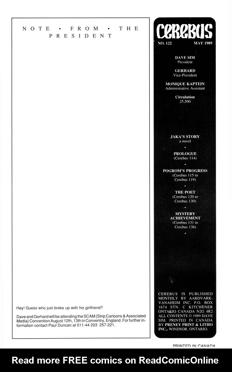 Read online Cerebus comic -  Issue #122 - 2