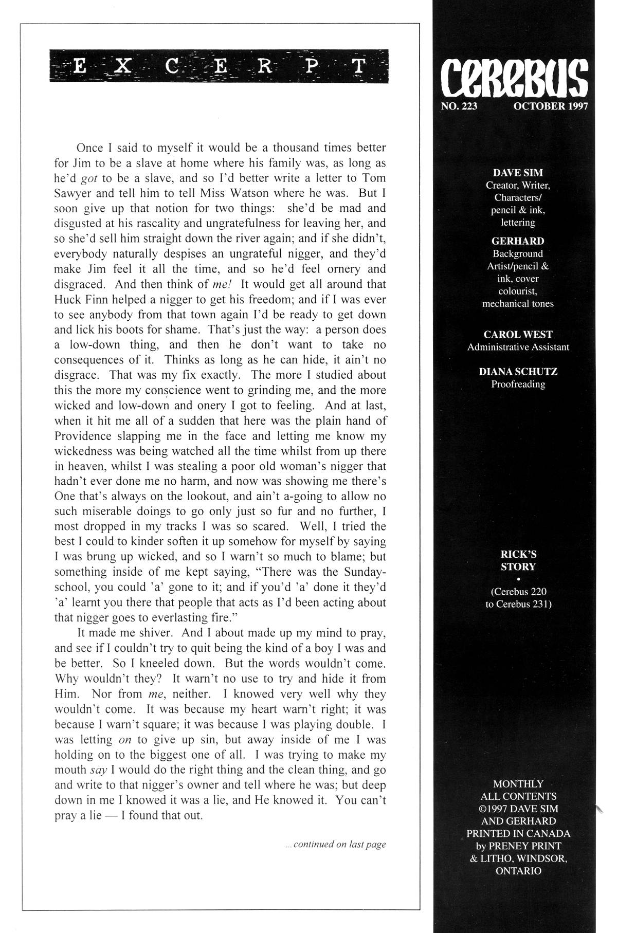 Read online Cerebus comic -  Issue #223 - 2