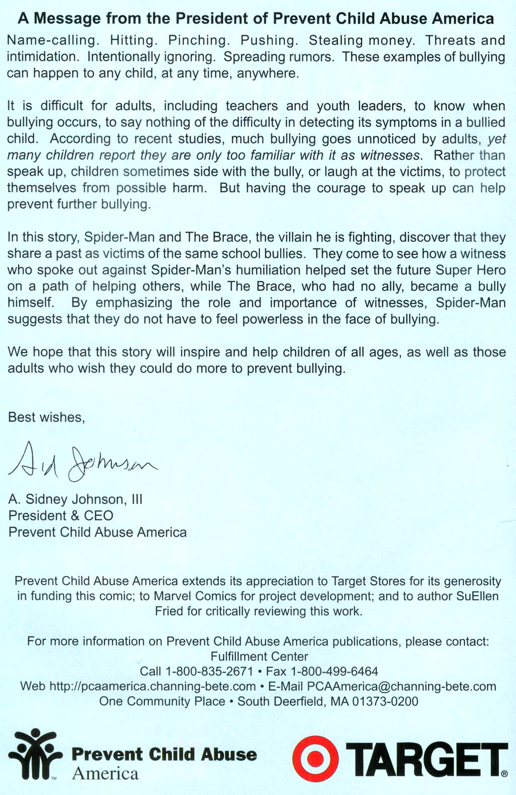Prevent Child Abuse America Presents: Amazing Spider-Man on Bullying Prevention issue Full - Page 2