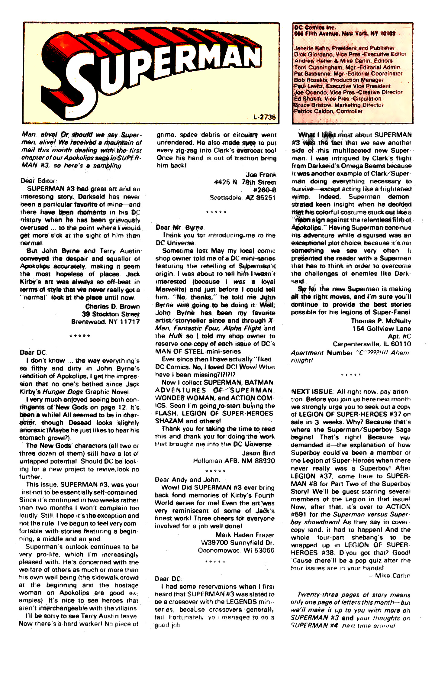 Read online Superman (1987) comic -  Issue #7 - 25