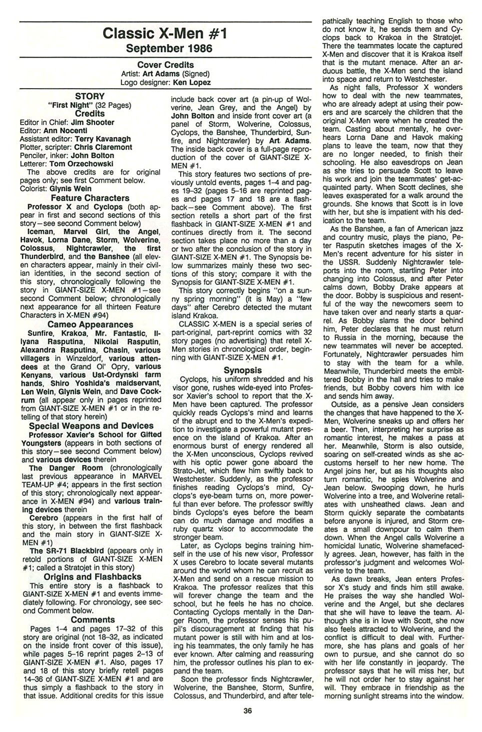 Read online The Official Marvel Index To The X-Men comic -  Issue #4 - 38