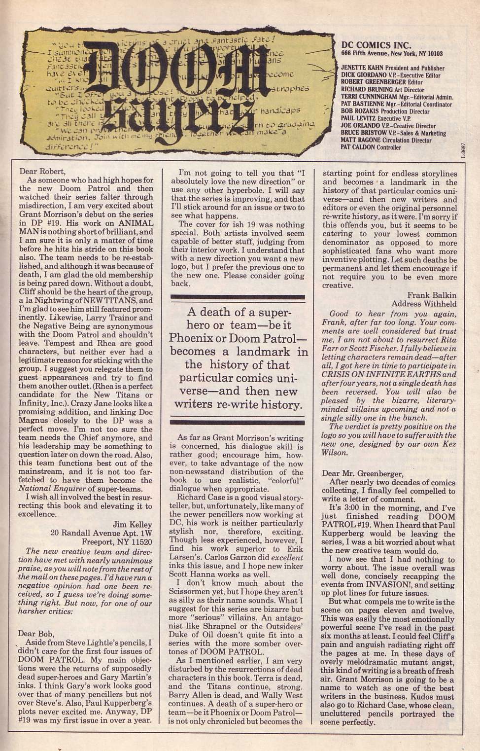 Read online Doom Patrol (1987) comic -  Issue #23 - 27