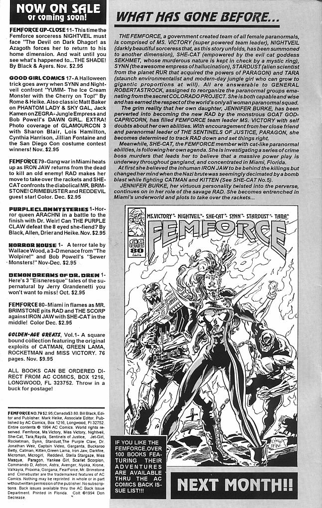 Read online Femforce comic -  Issue #79 - 2
