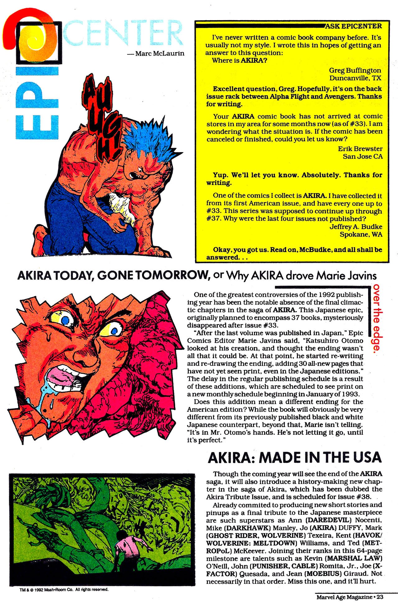 Read online Marvel Age comic -  Issue #121 - 24