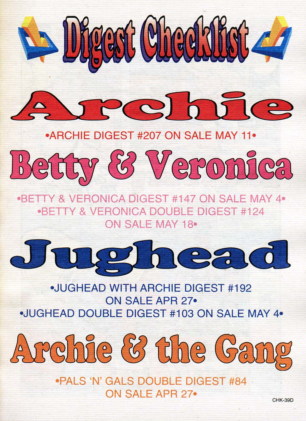 Read online Betty and Veronica Digest Magazine comic -  Issue #124 - 134