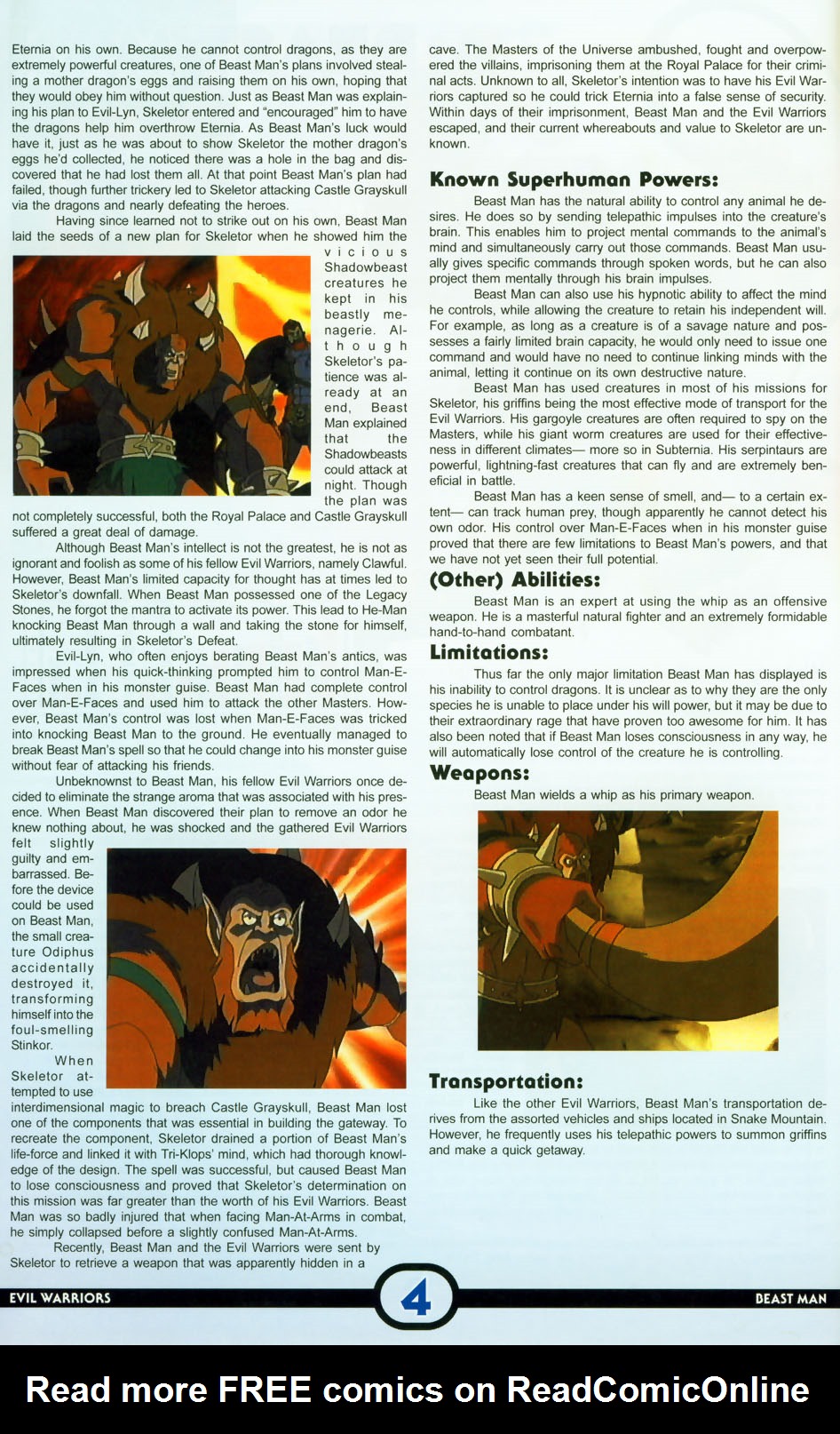 Read online Masters of the Universe Encyclopedia comic -  Issue # Full - 6