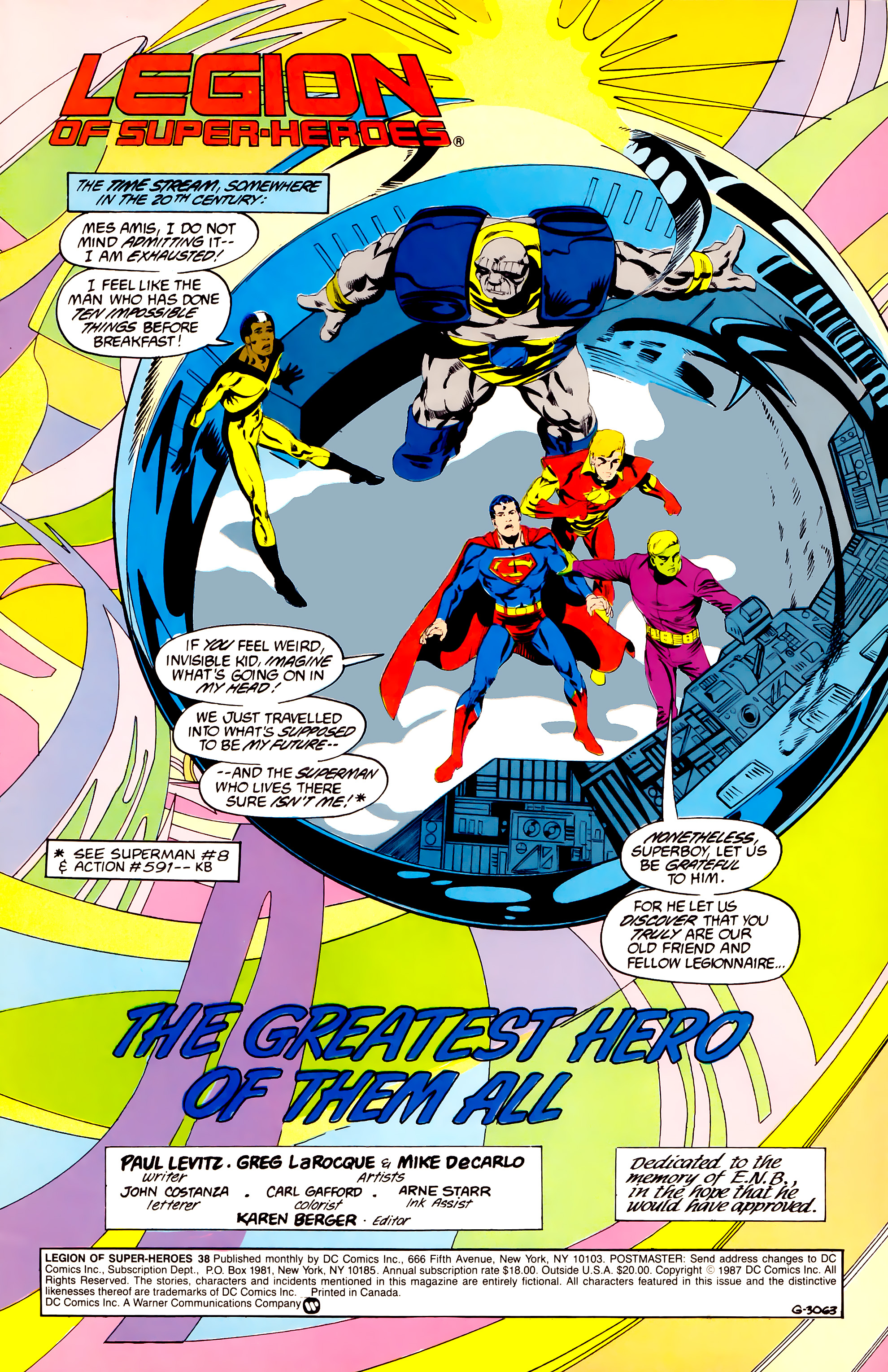 Legion of Super-Heroes (1984) 38 Page 1