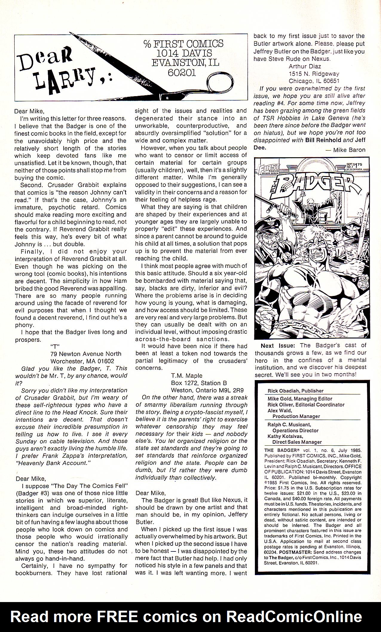 Read online The Badger comic -  Issue #6 - 2