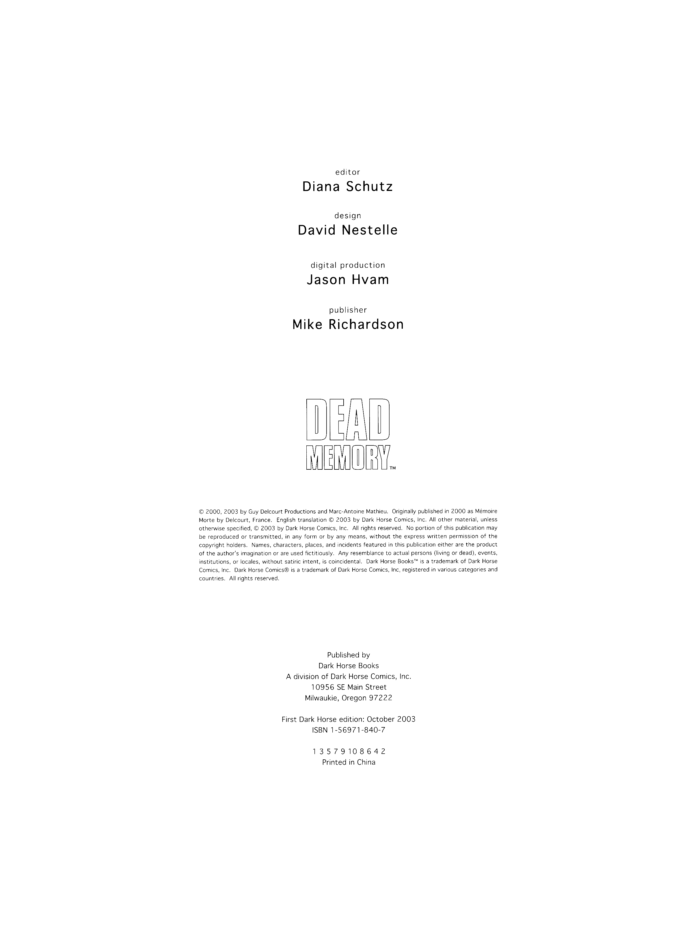 Read online Dead Memory comic -  Issue # TPB - 5