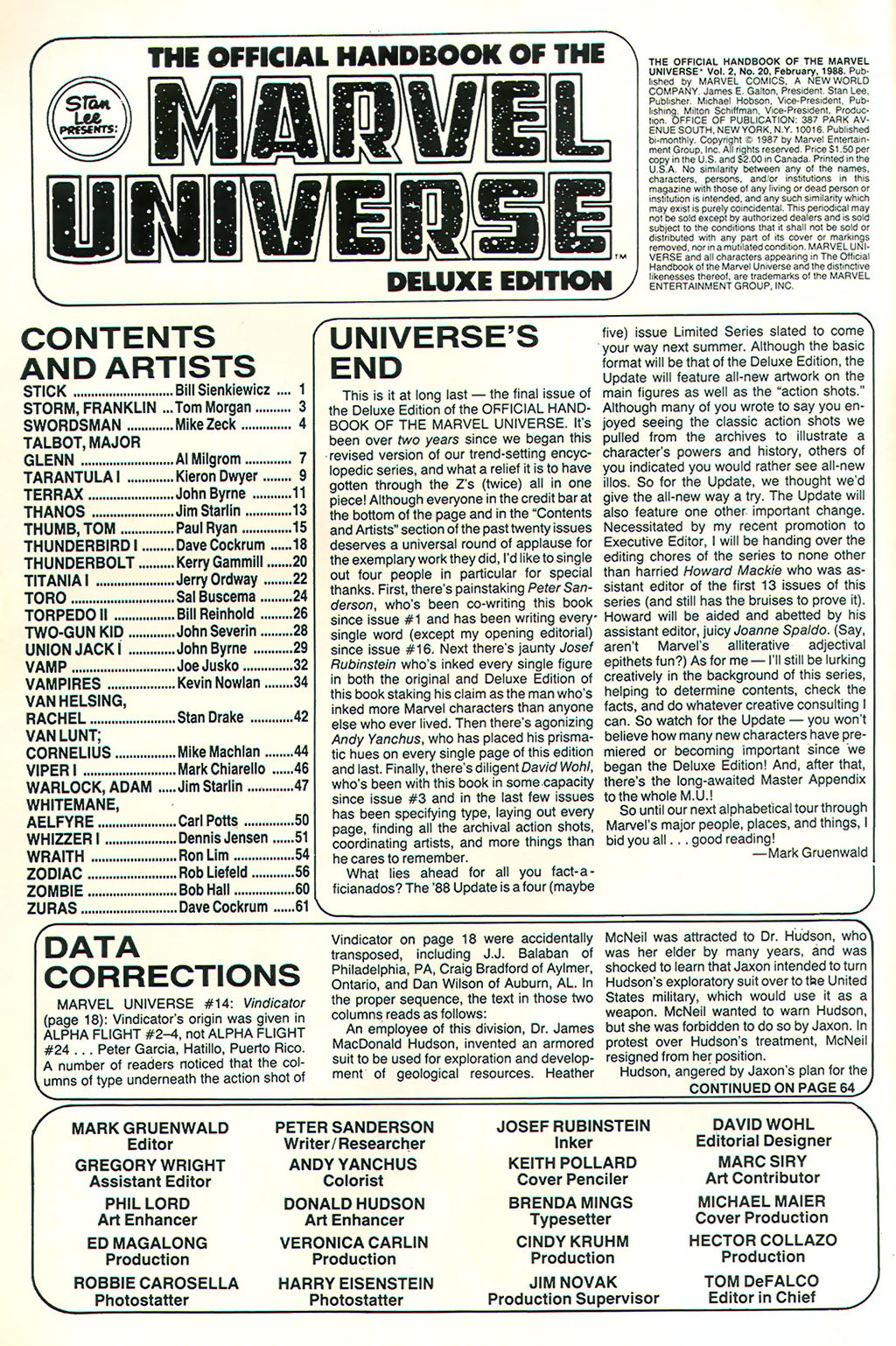 Read online The Official Handbook of the Marvel Universe Deluxe Edition comic -  Issue #20 - 2