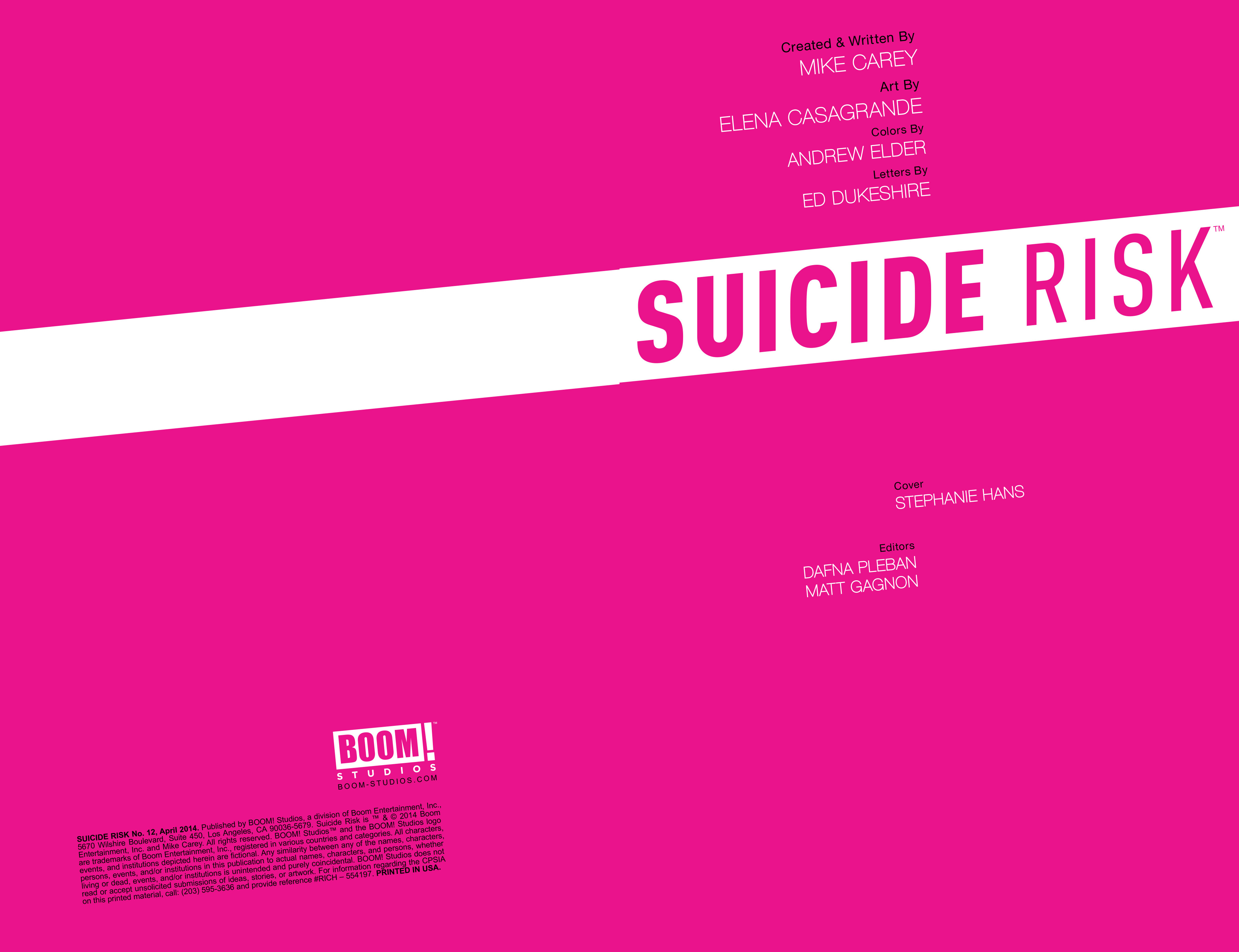Read online Suicide Risk comic -  Issue #12 - 2